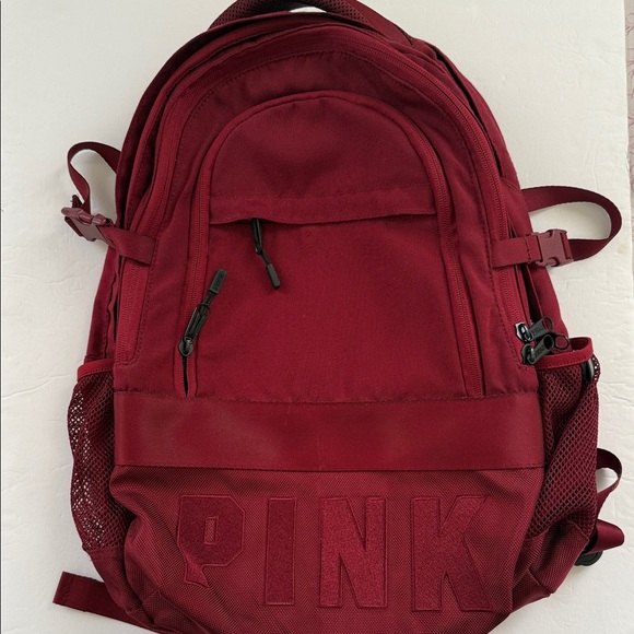 PINK Victoria's Secret Burgundy Backpack for - Picture 1 of 7